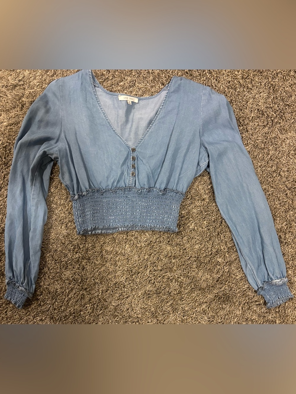 Love Tree Light Blue Crop Top